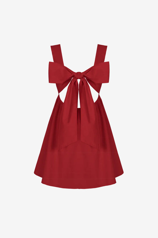 Ruby Margie Tie Minidress - Garnet