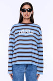 Ena Pelly Maria Boxy LS Tee - Blue/Brown