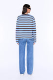 Ena Pelly Maria Boxy LS Tee - Blue/Brown