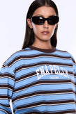 Ena Pelly Maria Boxy LS Tee - Blue/Brown