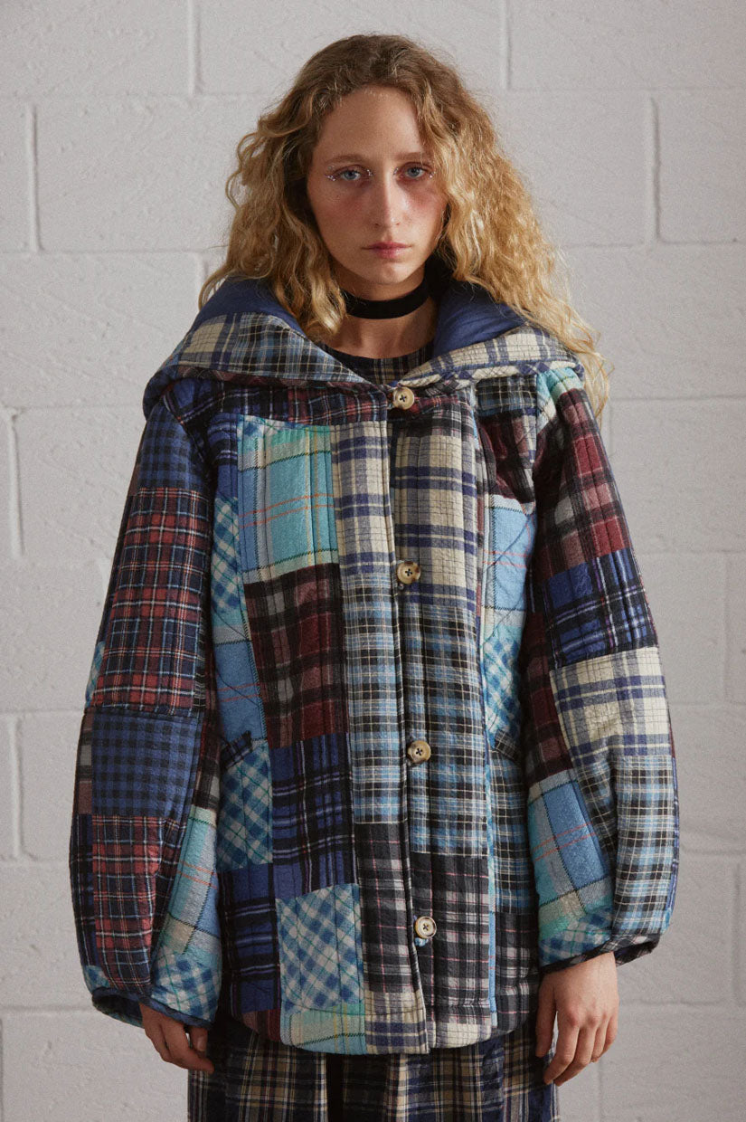 Damson Madder Megan Quilted Coat - Patchwork