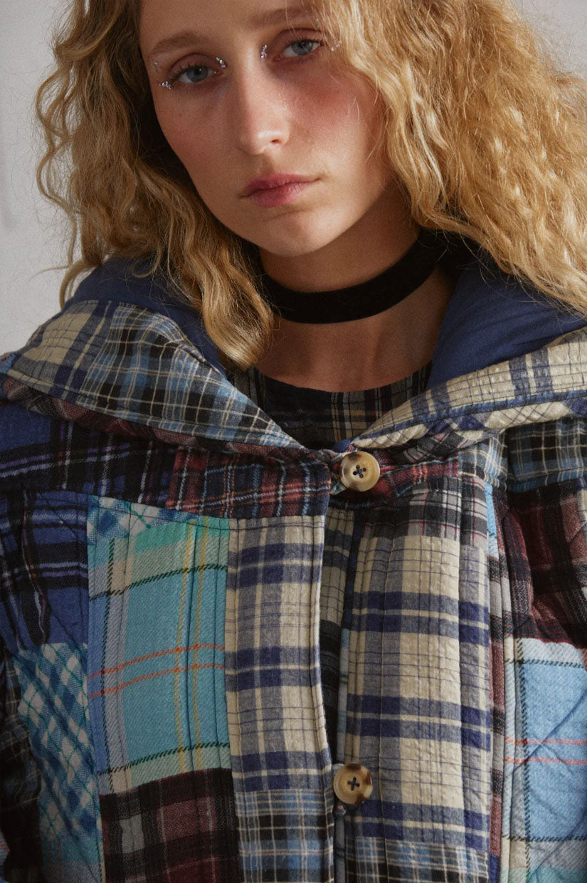 Damson Madder Megan Quilted Coat - Patchwork