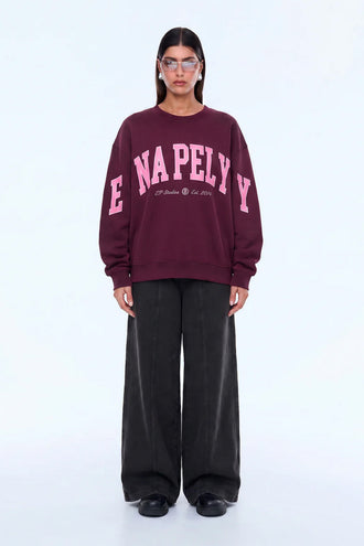Ena Pelly Mila Oversized Sweater - Cherry