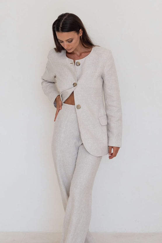 Caitlin Crisp Milly Pant - Natural Linen