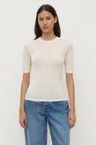 Assembly Mina Silk Knit Tee - White