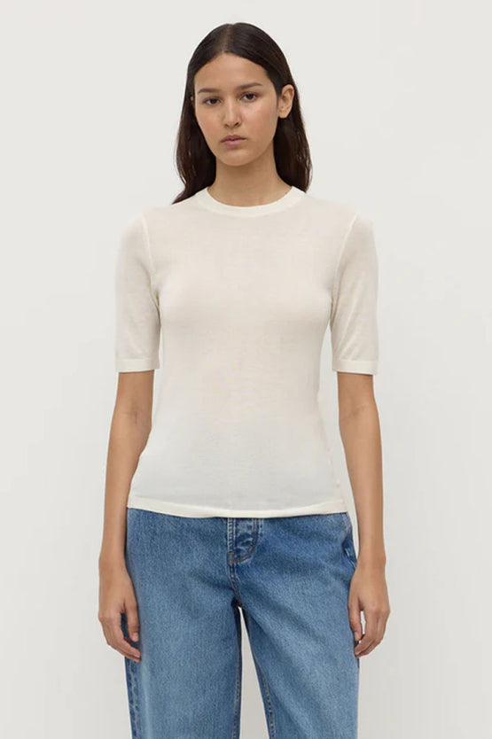 Assembly Mina Silk Knit Tee - White