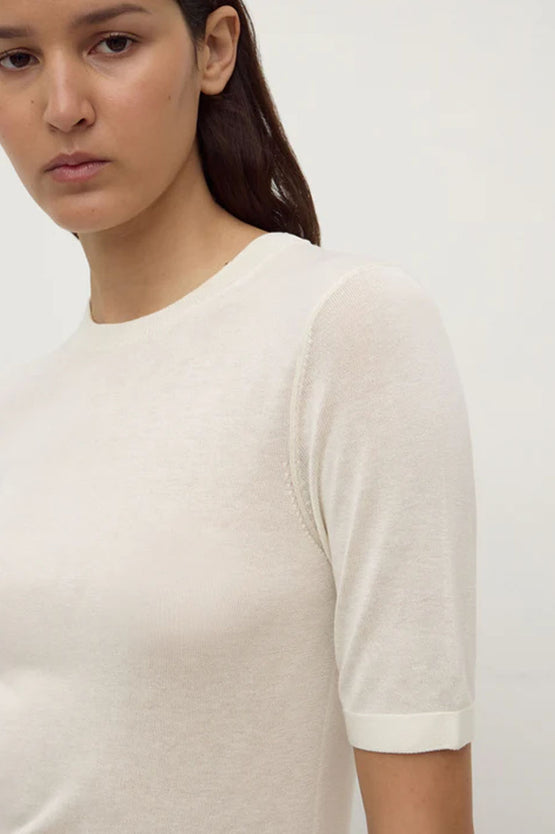 Assembly Mina Silk Knit Tee - White