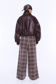 Ena Pelly Monroe Faux Leather Bomber - Burgundy