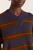 Damson Madder Odette Jumper - Olive Stripe