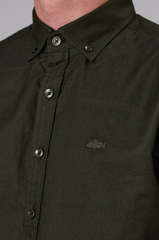 Just Another Fisherman Stamp Work Shirt - Olive