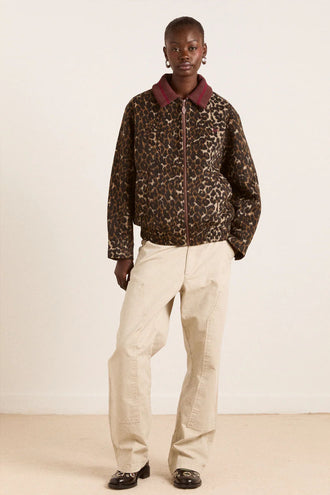 Damson Madder Pixie Bomber - Leopard