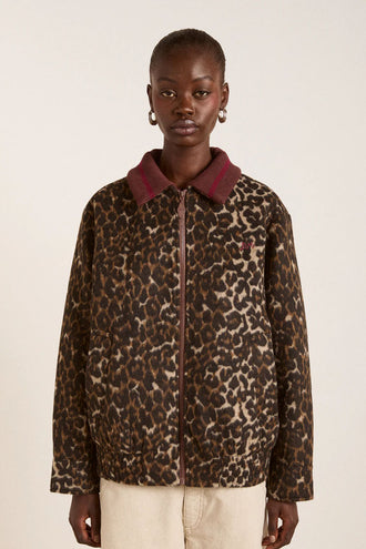 Damson Madder Pixie Bomber - Leopard