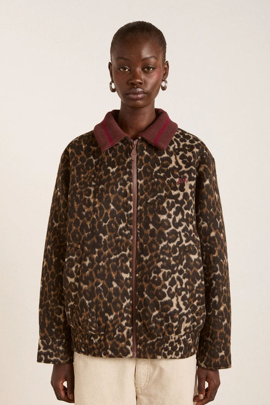Damson Madder Pixie Bomber - Leopard
