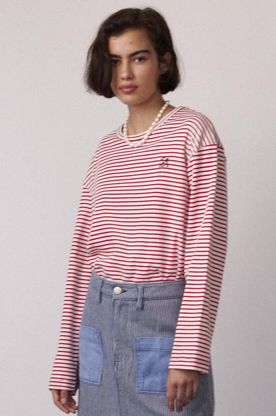 Damson Madder Stripe LS - Red