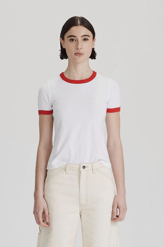 Commoners Ringer Tee - White Red