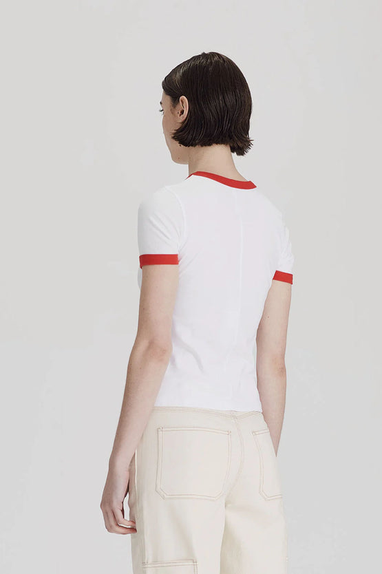 Commoners Ringer Tee - White Red