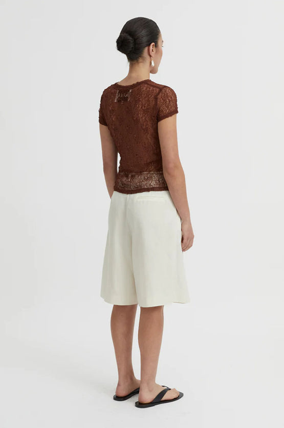 Blanca Riven Baby Tee - Brown