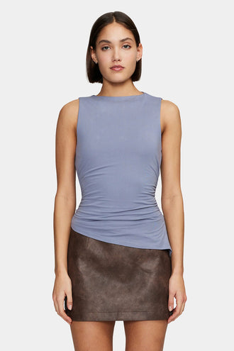 Ownley Robbie PU Mini Skirt - Chocolate