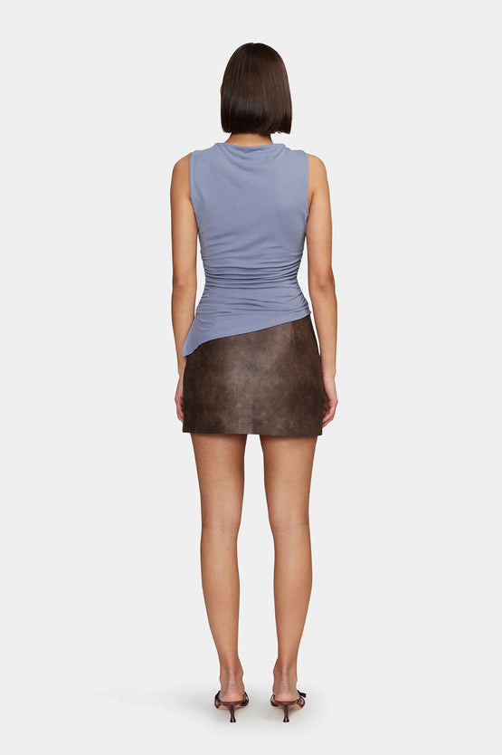 Ownley Robbie PU Mini Skirt - Chocolate