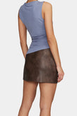 Ownley Robbie PU Mini Skirt - Chocolate
