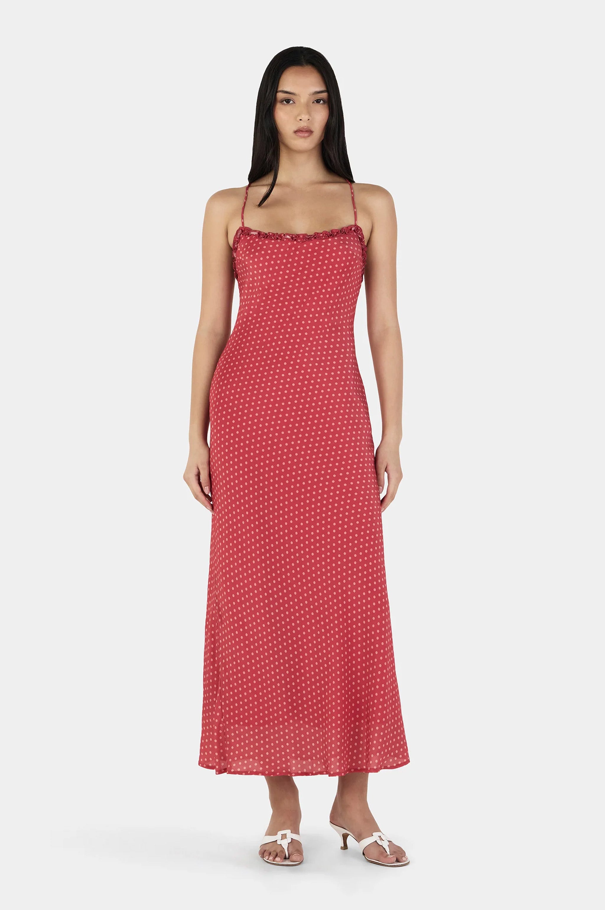 Ownley Samantha Midi Dress - Polka Splice
