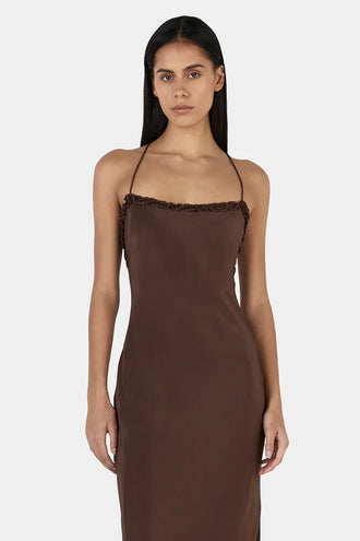Ownley Samantha Midi Dress - Chocolate