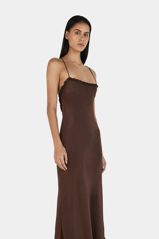 Ownley Samantha Midi Dress - Chocolate