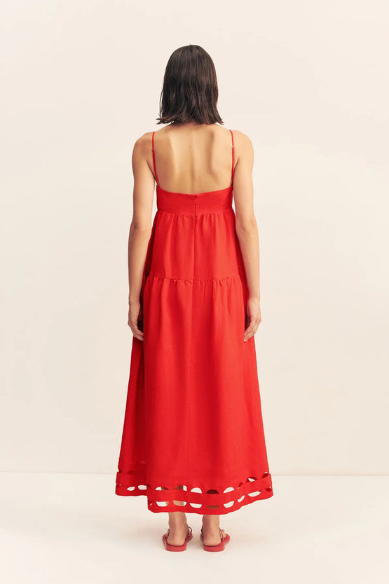 Shona Joy Birdie Scallop Maxi - Red