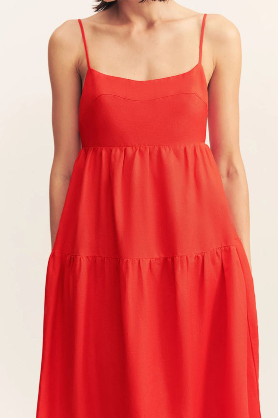 Shona Joy Birdie Scallop Maxi - Red