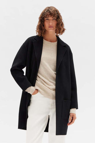 Assembly Single Breasted Wool Coat - Black