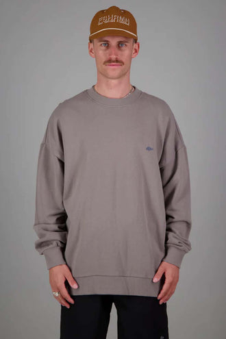Just Another Fisherman Stamp Crew - Grey