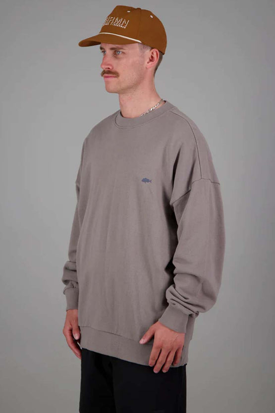 Just Another Fisherman Stamp Crew - Grey