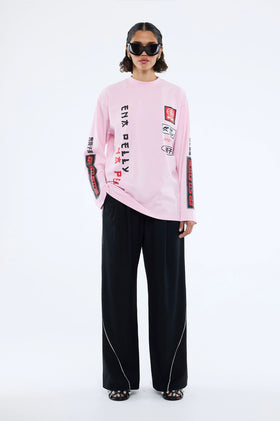 Ena Pelly Street Signs LS Tee - Pink