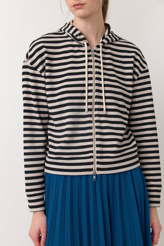 Sylvester Stripey Hoodie - Black