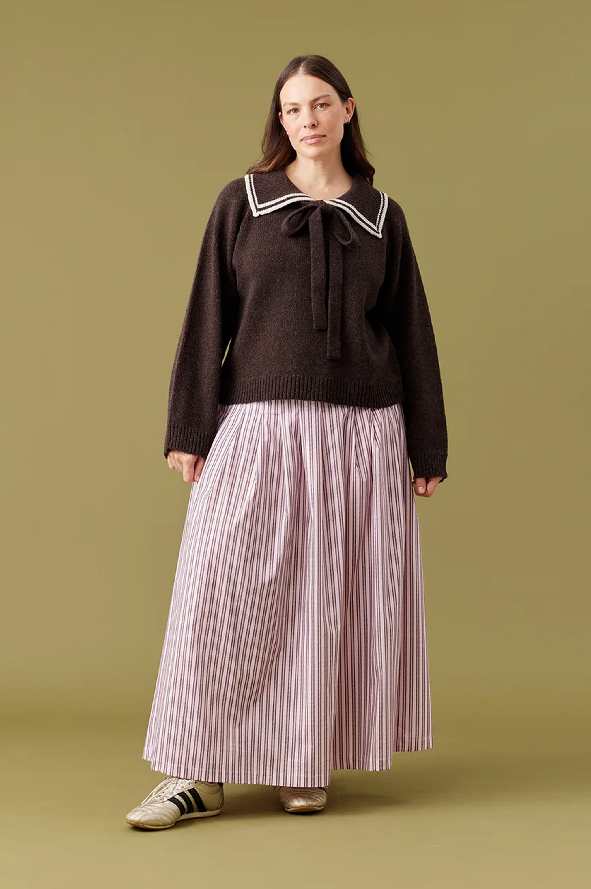 Ruby Swann Sweater - Java Cream Stripe