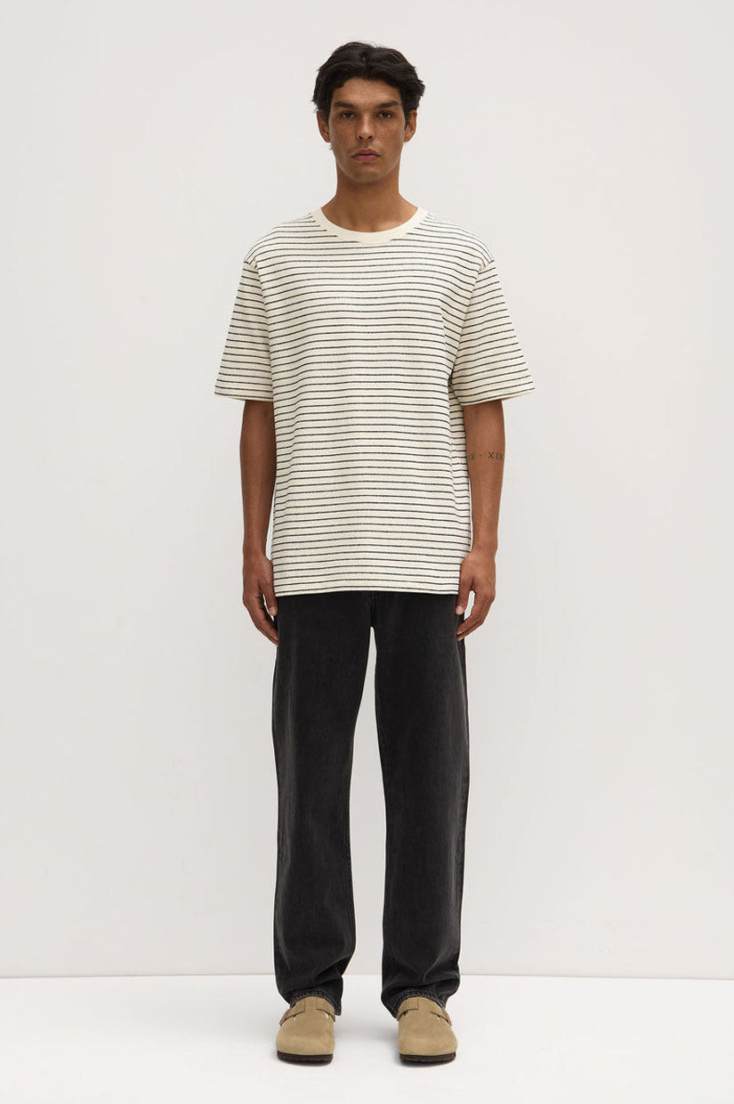 Assembly Volley Stripe Tee - Cream/Navy