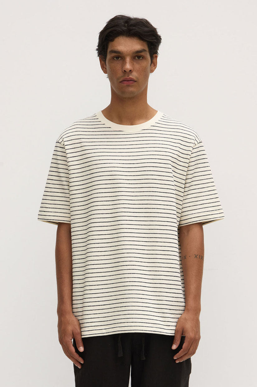 Assembly Volley Stripe Tee - Cream/Navy