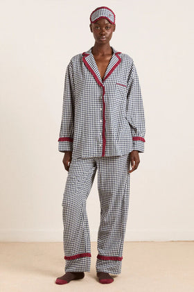 Damson Madder Antonia PJ Set - Navy Gingham