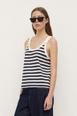 Assembly Adria Stripe Tank - White/Navy