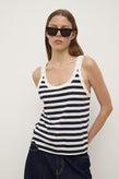 Assembly Adria Stripe Tank - White/Navy