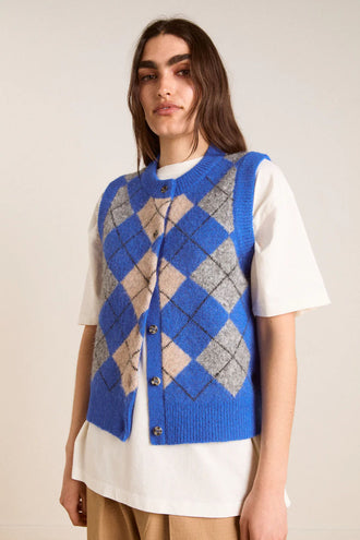 Damson Madder Aggie Vest - Argyle