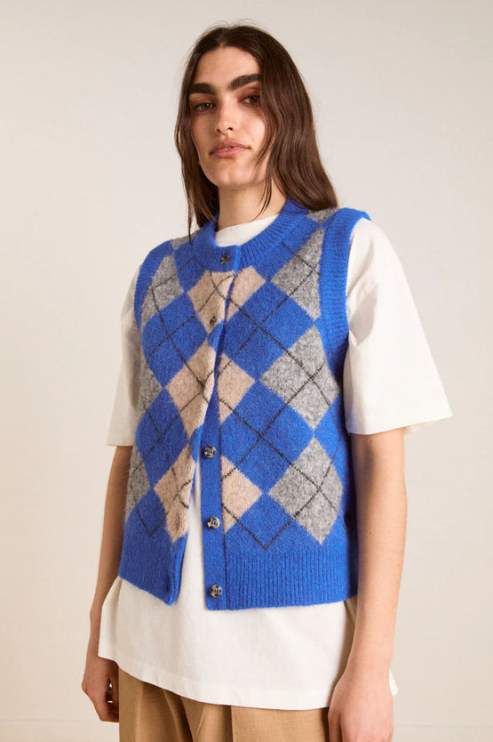Damson Madder Aggie Vest - Argyle