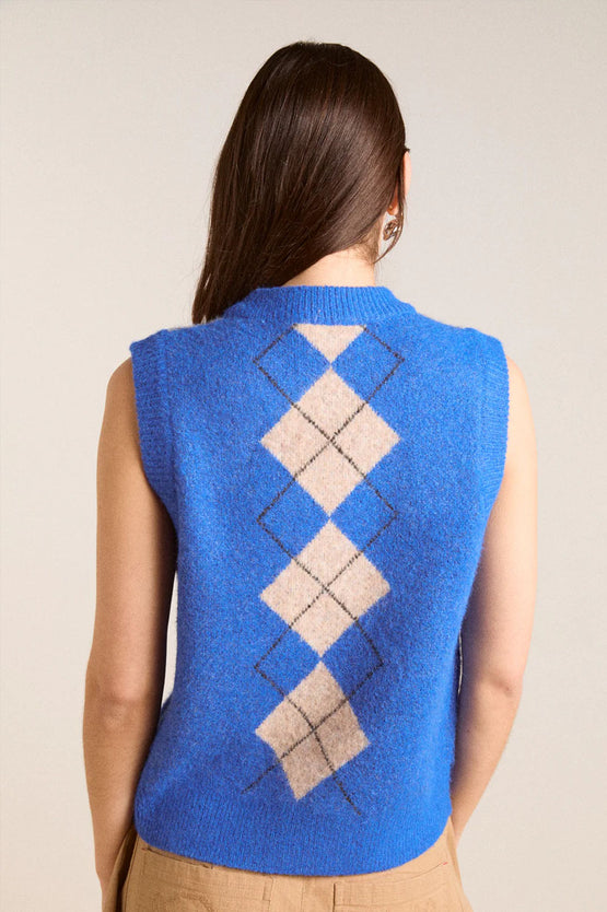 Damson Madder Aggie Vest - Argyle