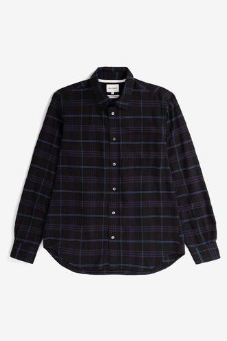 Norse Projects Algot Textured Check Shirt - Navy