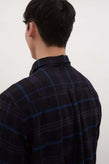 Norse Projects Algot Textured Check Shirt - Navy