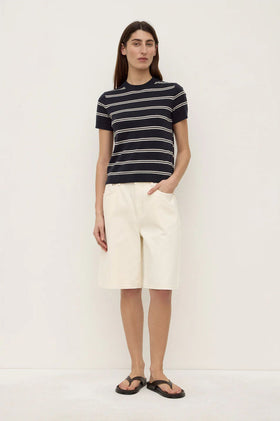 Assembly Allison Stripe Tee - Navy/Cream