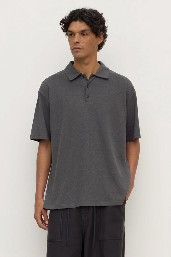 Assembly Alonzo knit Polo - Washed Charcoal