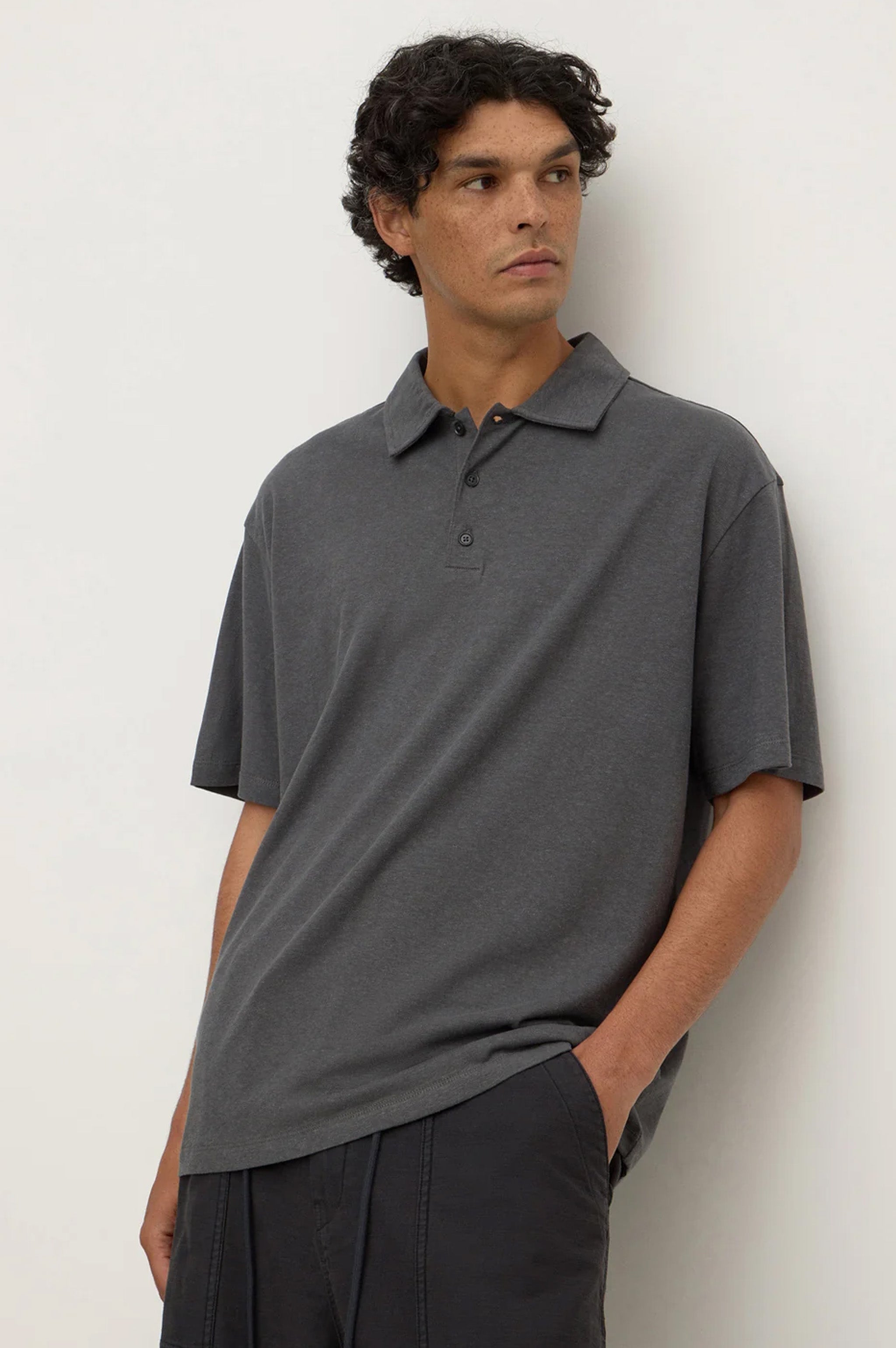 Assembly Alonzo knit Polo - Washed Charcoal