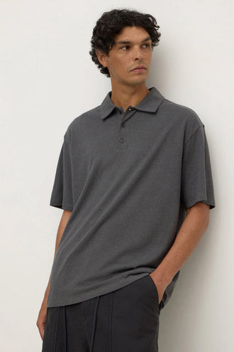 Assembly Alonzo knit Polo - Washed Charcoal