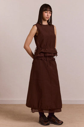 Damson Madder Amber Panel Skirt - Choc